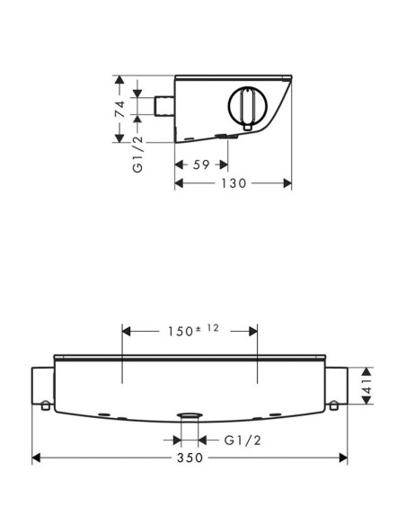 Ecostat Select iebūvets termostats ar vienu izvadu, balts/hroms