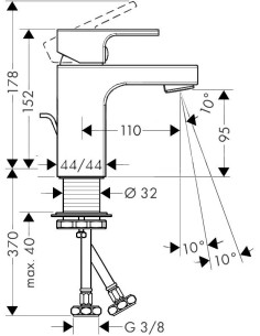 Vernis Shape 100 izlietnes maisītājs, ar pop-up, matēts melns 2