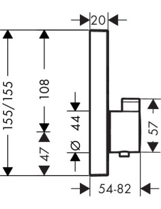ShowerSelect iebūvējama dušas termostata virsapmetuma daļa, 2-funkciju, hroms 2