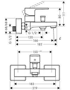 Vernis Shape vannas maisītājs, hroms 2