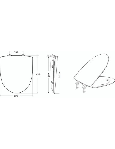 Ifo Inspira cietais WC poda vāks, QR, SC