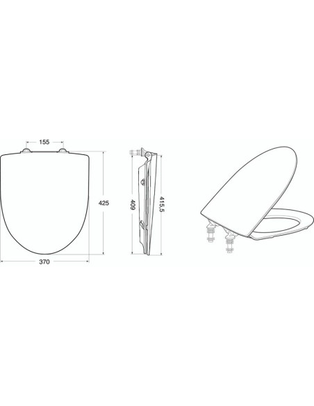 Ifo Inspira cietais WC poda vāks, QR, SC