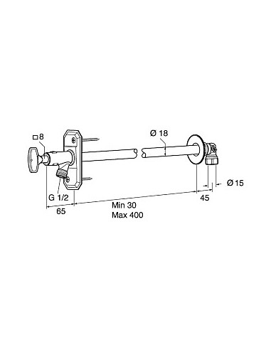 Dārza krāns neaizsalstošs 30-400mm sienai