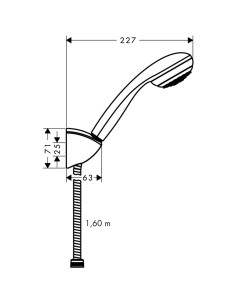 Crometta 85 Mono/Porter'C komplekts: dušas klausule ar turētāju un dušas pievadu 1.60m, hroms 2