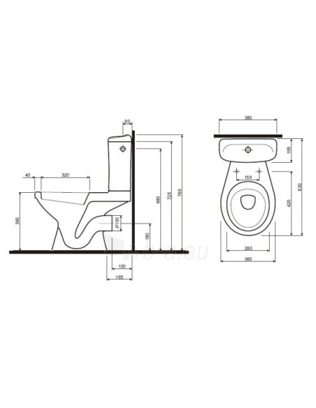 Idol WC pods ar horizontālu izvadu, tvertne 3/6l ar pievadu no apakšas, mīkstais vāks Idol WC pods ar horizontālu izvadu, tvertne 3/6l ar pievadu no apakšas, mīkstais vāks