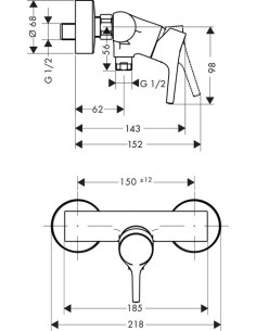 Talis S dušas maisītājs, hroms 2