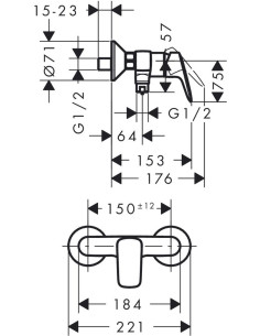 Logis dušas maisītājs, hroms 2