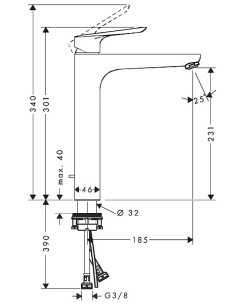Logis E 230 izlietnes maisītājs, ar pop-up, hroms 2