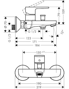 Vernis Blend vannas maisītājs, hroms 2