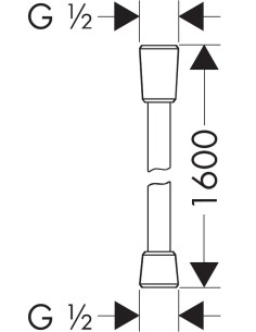Isiflex dušas pievads 1.6m, matēts melns 2
