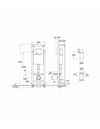 Triomont XS WC rāmis H 118cm