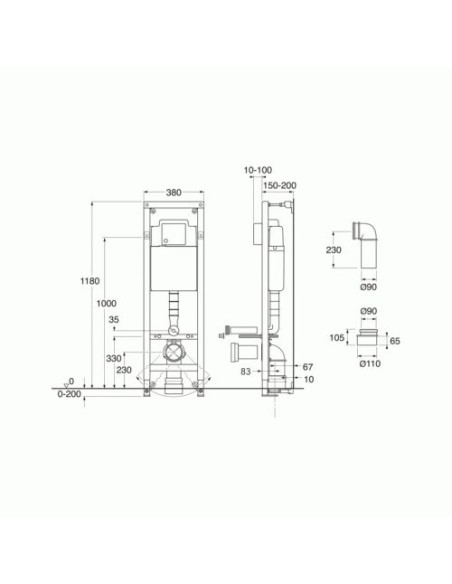 Triomont XS WC rāmis H 118cm