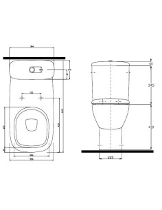 Style WC pods ar universālu izvadu, tvertne 3/6l ar pievadu no apakšas 2