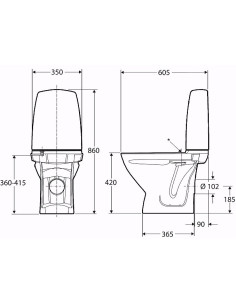 Ifo Sign WC pods 6832, šaurais modelis, universāls izvads 2
