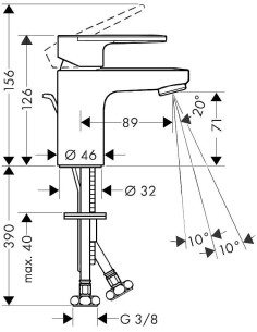 Vernis Blend 70 izlietnes maisītājs, ar pop-up, hroms 2