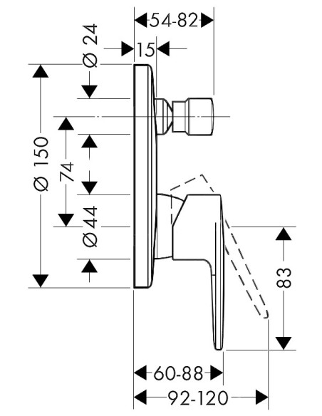Vernis Blend iebūvējams vannas maisītājs, virsapmetuma, matēts melns Vernis Blend iebūvējams vannas maisītājs, virsapmetuma, matēts melns