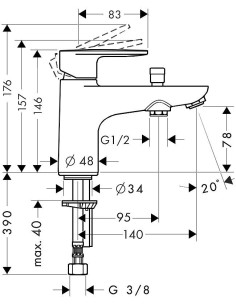 Vernis Blend Monotrou vannas/dušas maisītājs, hroms 2