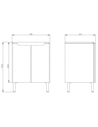 MODO Izlietnes skapītis ar izlietni, 60 cm