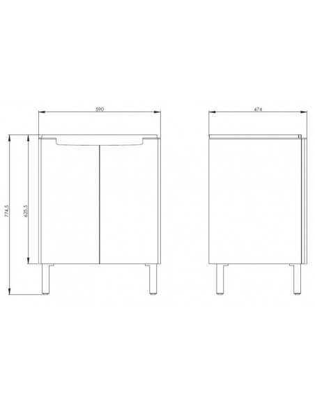 MODO Izlietnes skapītis ar izlietni, 60 cm MODO Izlietnes skapītis ar izlietni, 60 cm