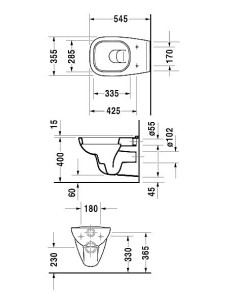 D-Code sienas WC 545mm 2