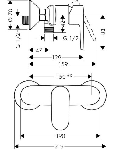 Vernis Blend dušas maisītājs, hroms