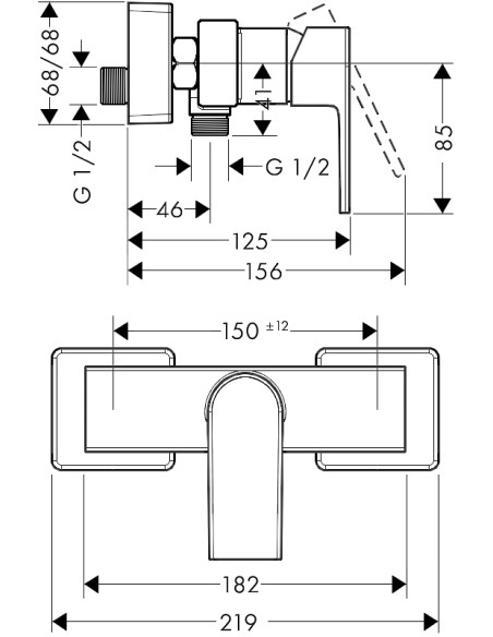 Vernis Shape dušas maisītājs, hroms