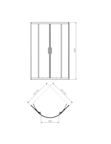 Rekord pusapaļa duškabīne 90x90/190cm, bīdāmas durvis, caurspīdīgs stikls Rekord pusapaļa duškabīne 90x90/190cm, bīdāmas durvis, caurspīdīgs stikls