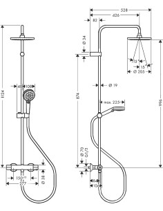 Vernis Blend dušas sistēma ar termostatu, hroms 2
