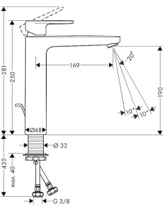 Vernis Blend 190 izlietnes maisītājs, ar pop-up, matēts melns 2