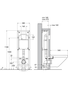 Triomont XS iebūvējamais rāmis + Nordic 3 piekaramais pods ar soft-close vāku un skalošanas pogu 2