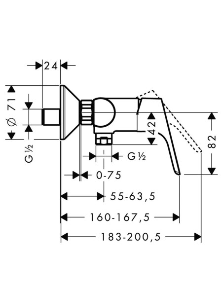Focus dušas maisītājs, hroms
