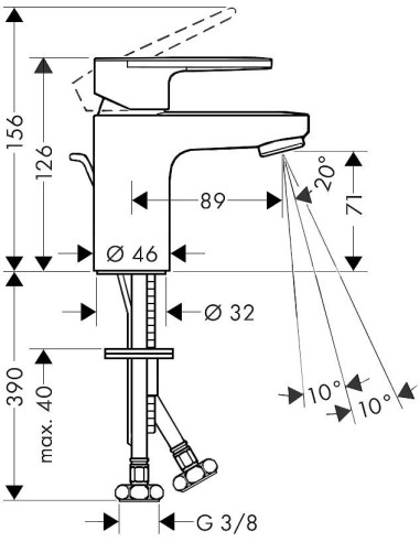 Vernis Blend 70 izlietnes maisītājs, ar pop-up, matēts melns