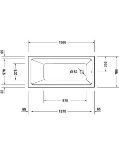 Duravit No.1 taisnstūra vanna 150x70cm, white - 1 2