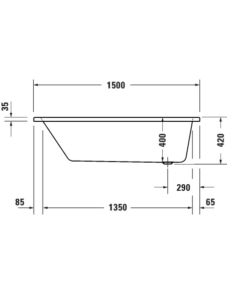 Duravit No.1 taisnstūra vanna 150x70cm, white - 3