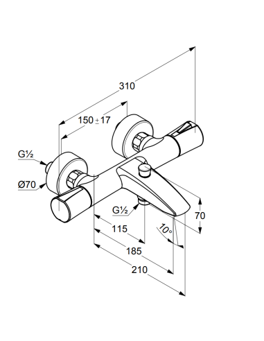 Vannas krāns ar termostatu 351010538 - 2