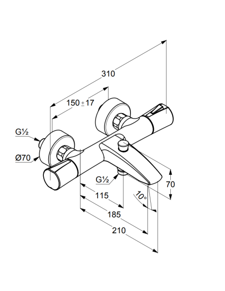Vannas krāns ar termostatu 351010538 - 2 Vannas krāns ar termostatu 351010538 - 2