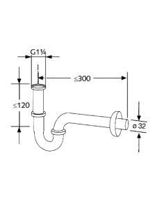 Сифон 1.1/4"x32 (chrome) 1026505 - 2 2