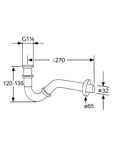 Сифон для биде 1.1/4"x32 1031105 - 1