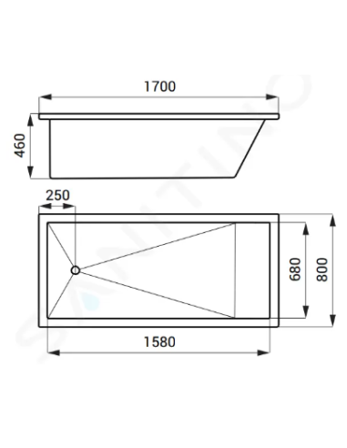 Ванна з нежавеющей стали, матовая поверхность - 3