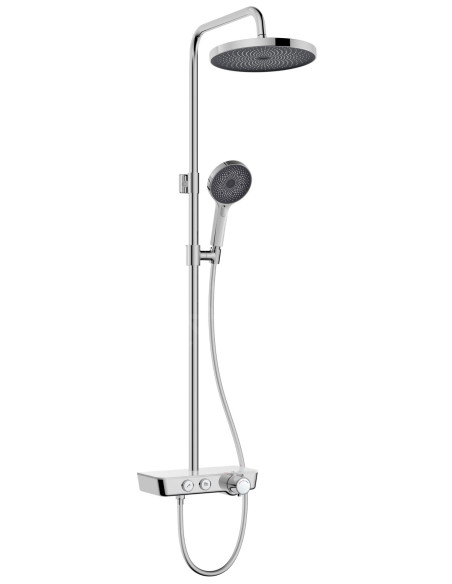 kielle Oudee - Shower set with thermostatic mixer tap, 26 cm, 3 spray modes, chrome/white/black 20602000 - 1 kielle Oudee - Shower set with thermostatic mixer tap, 26 cm, 3 spray modes, chrome/white/black 20602000 - 1