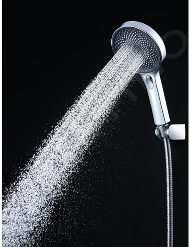 kielle Oudee - Shower set with thermostatic mixer tap, 26 cm, 3 spray modes, chrome/white/black 20602000 - 5