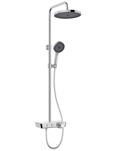 kielle Oudee - Shower set with thermostatic mixer tap, 26 cm, 3 spray modes, chrome/white/black 20602000 - 9