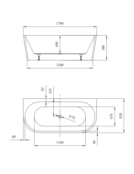 copy of CREA SLIM 170x75 STAčiakampė VONIOS - 3