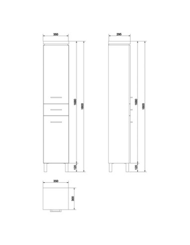 copy of Cersanit skapītis Olivia 60cm balts, FZZW1001990488 - 1