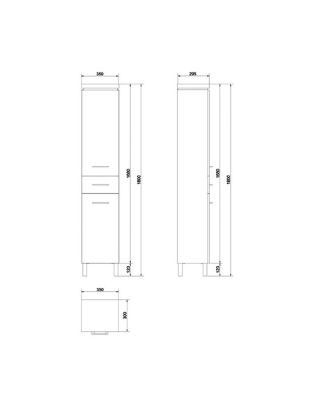 Cersanit Тумба (карандаш) OLIVIA 180, белый S543-007-DSM - 1