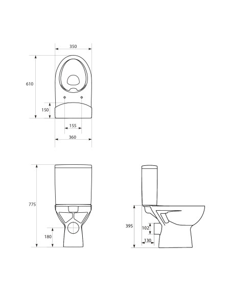 Cersanit WC kompaktpott DUR SC kaanega, 3/5L PARVA - 5 Cersanit WC kompaktpott DUR SC kaanega, 3/5L PARVA - 5