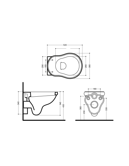 Kerasan Retro pie sienas piekaramais pods ar SC vāku, balts 1015 01 - 4 Kerasan Retro pie sienas piekaramais pods ar SC vāku, balts 1015 01 - 4