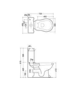 Kerasan Retro compact toilet with horizontal outlet, white 1013 01 - 3 2