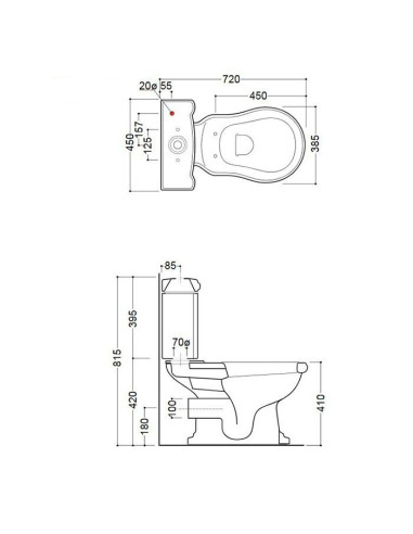 Kerasan Retro compact toilet with horizontal outlet, white 1013 01 - 1