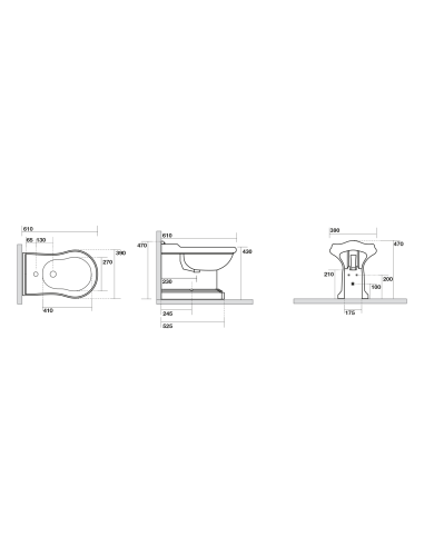 Kerasan Retro floor bidet, white 1022 01 - 5